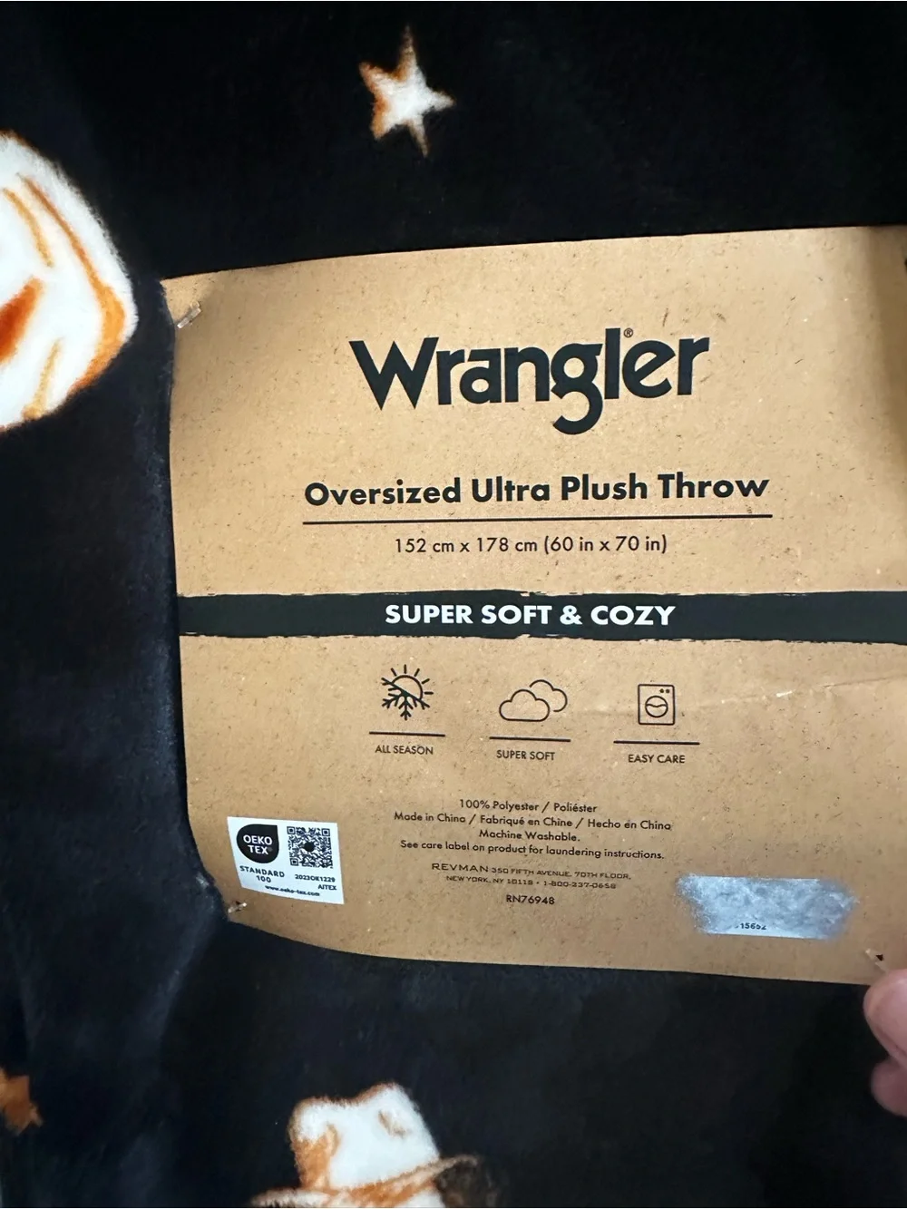 Wrangler Halloween Blanket NWT